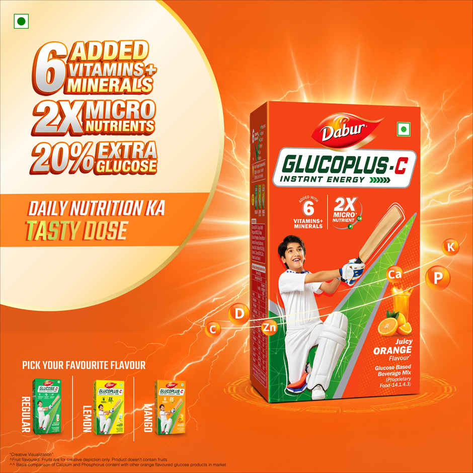 Dabur Glucoplus-C Orange Instant Energy Glucose Powder