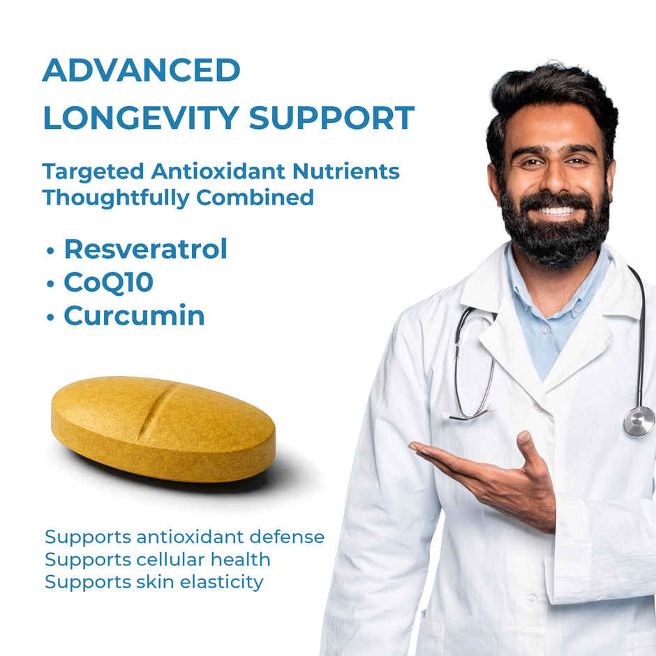 OYB Anti-Ageing Formula with CoQ10, Curcumin & Resveratrol | 30 Tablets | OYB Time-Machine