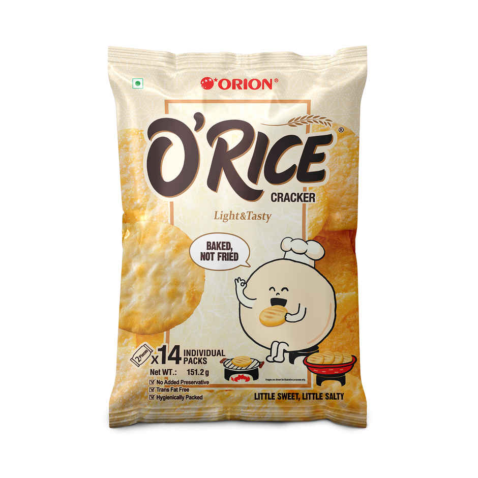 Orion O'Rice Cracker - Baked Korean Snack Plain Flavoured Crackers | Preservative-free and Trans Fat-free Combo