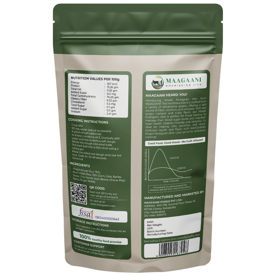 MAAGAANI Khapli Multi millet Atta | Stone Milled