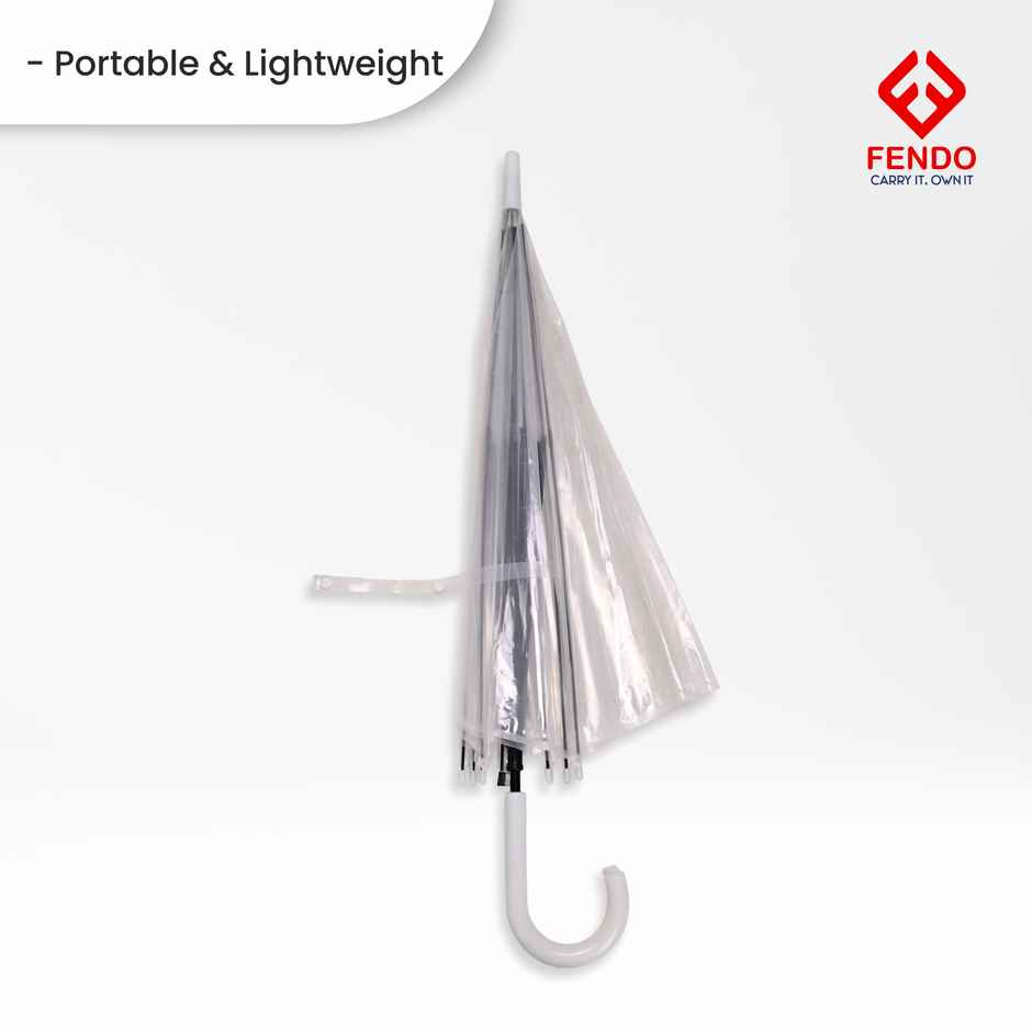 Fendo Straight Korean Umbrella | 23 Inch | Transparent