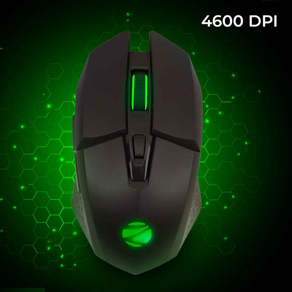 Zebronics Shark Lite Gaming Mouse, 4600Dpi, Comfortable & Ergonomic, Rgb Lights, 6 Buttons