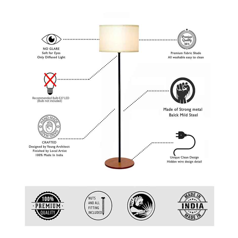 Homesake Modern Floor Lamp | Mid-Century Pole Lamp Light for Living Room | Bedroom Room Office