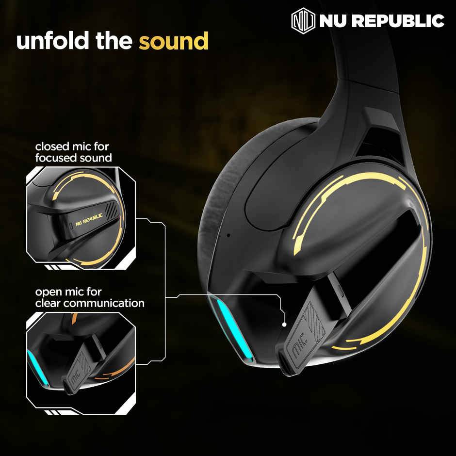 Nu Republic Starboy 6 With 30 Hrs Playtime Bluetooth Headphones | Black