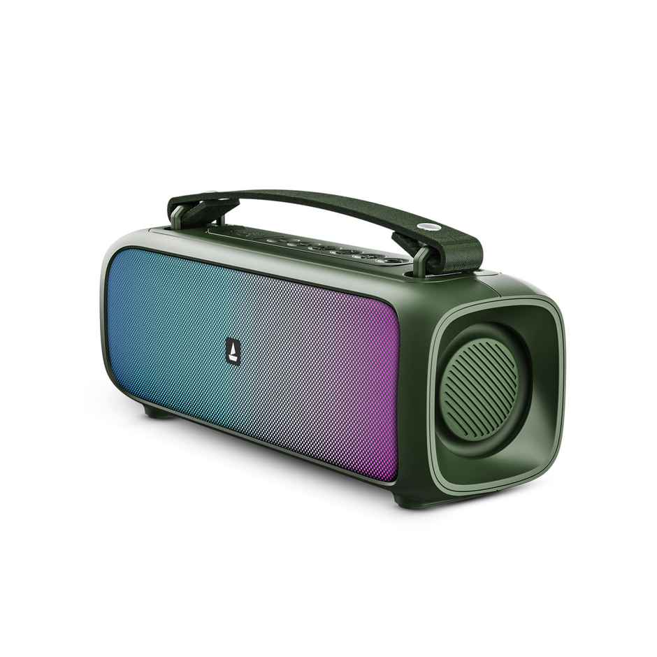 boAt Stone Beam BT Speaker w/ 12W RMS Stereo Sound, 12H Playtime, TWS Feature & LEDs (Pine Green)