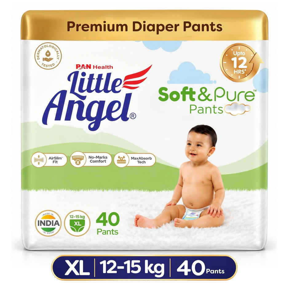 Little Angel Soft Pure Baby Diaper Pants 12 Hours Absorption | XL | 12 to 15 kg