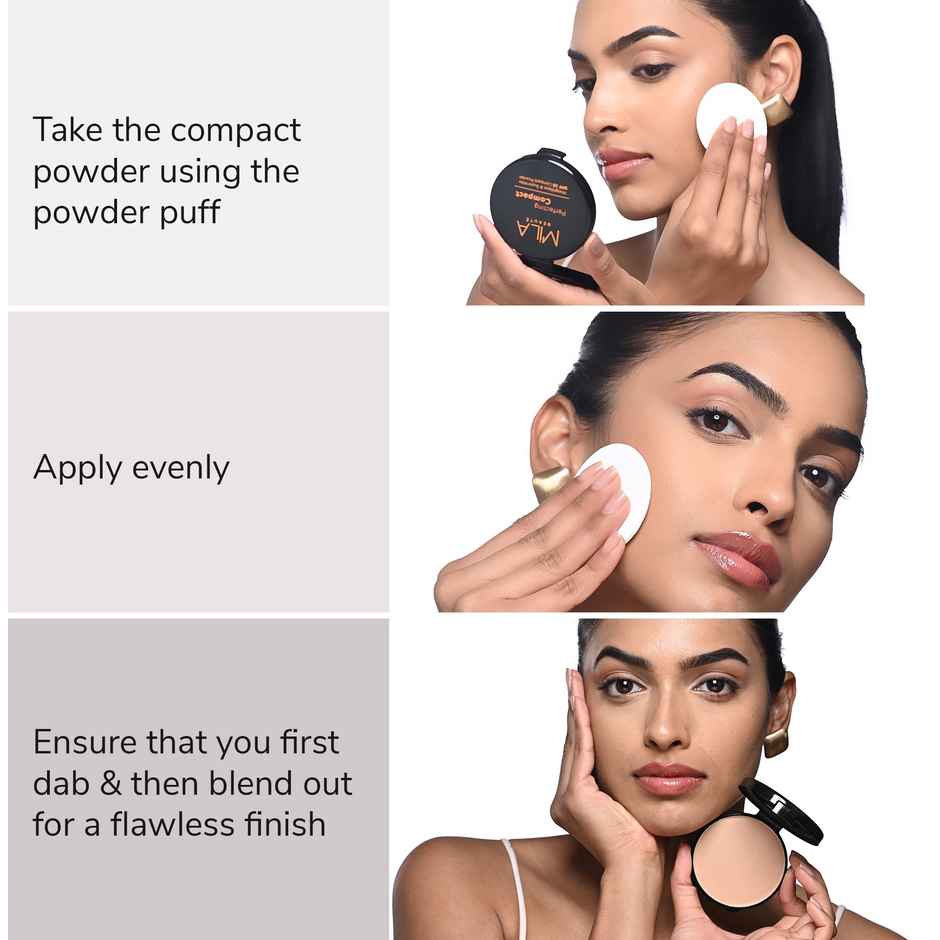 Mila Beaute Perfect Compact Powder Minimise Pores & Finelines Spf 15 301 Sand Beige