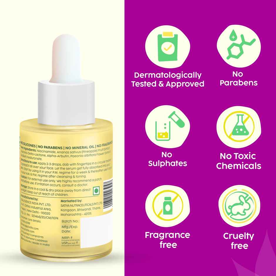 Plix Pineapple Face Serum with Alpha Arbutin for Pigmentation & Dark Spots