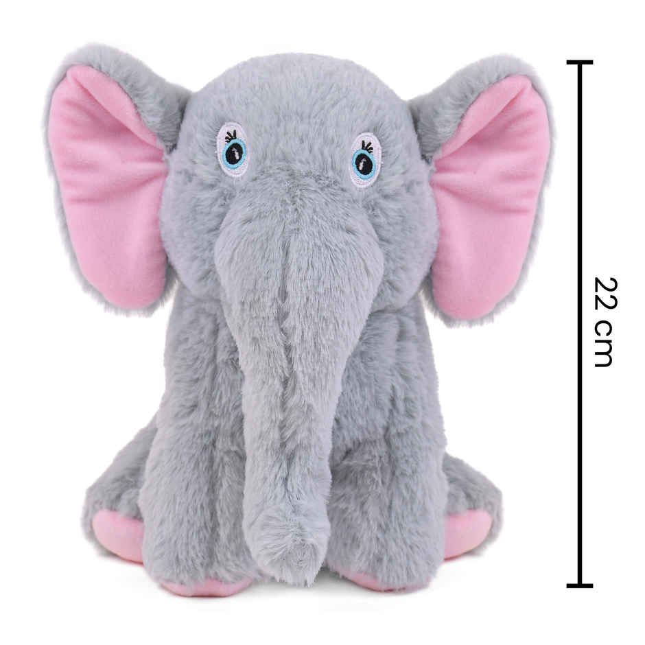 Mirada Elephant Soft Plush Toy Grey Stuffed - 22 cm