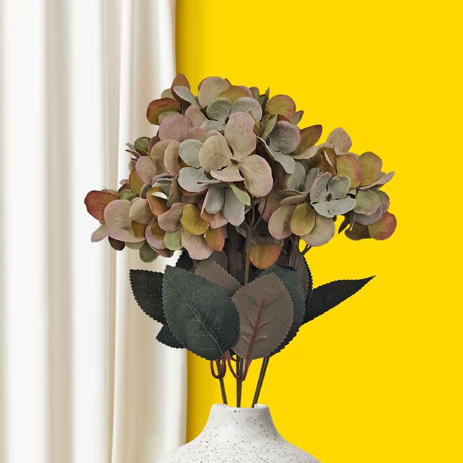 10club Artificial Hydrangeas | Green-Yellow Hydrangea Flowers