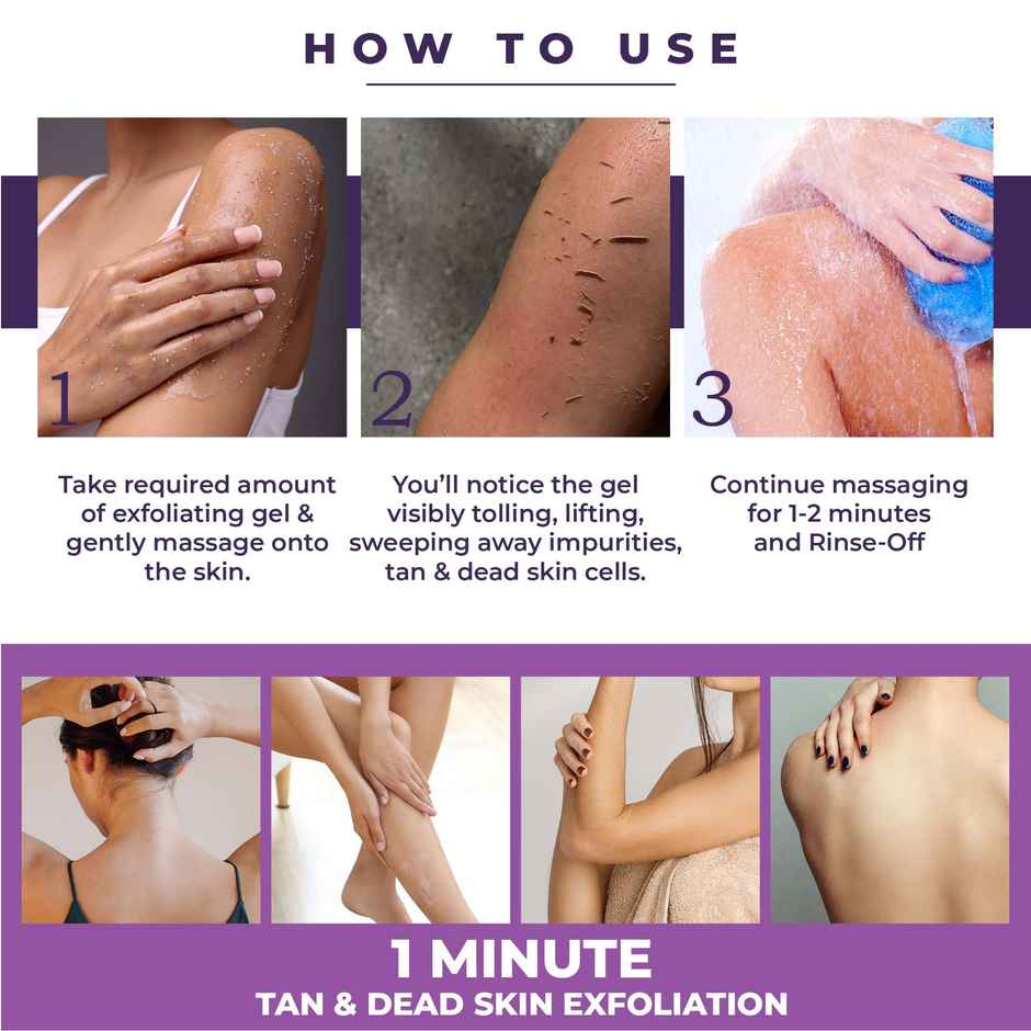 Sanfe Kesar Instant Glow Exfoliating Gel - Visibly Removes Tan, Brighten Skin, AHA Exfoliation