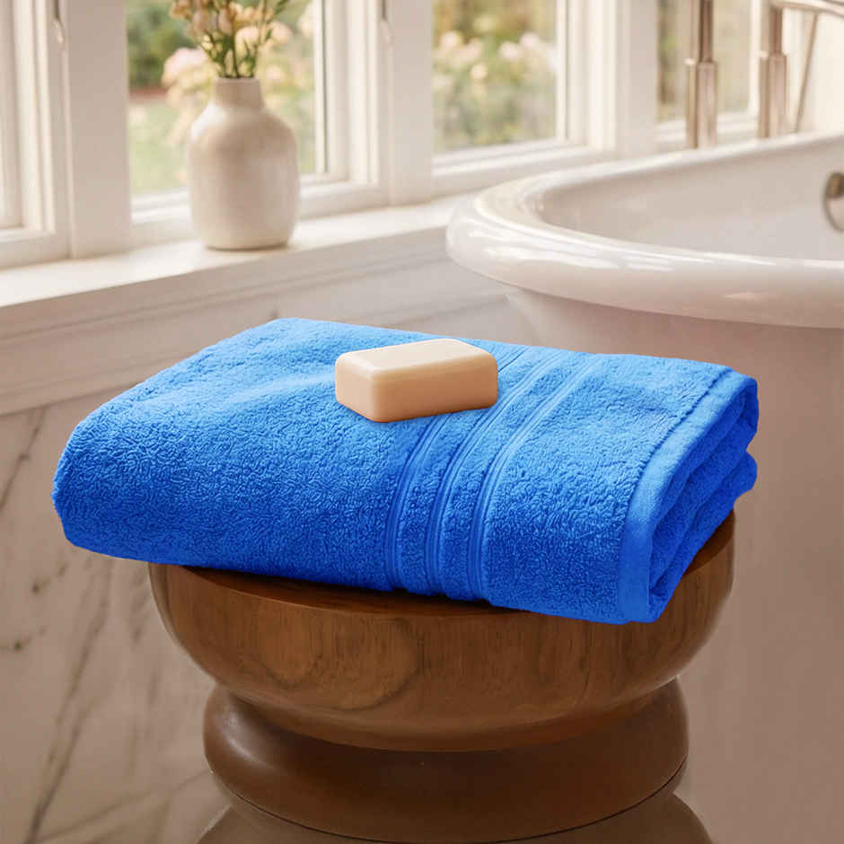 myTrident Comfort Living Cotton Bath Towel | Ocean Blue