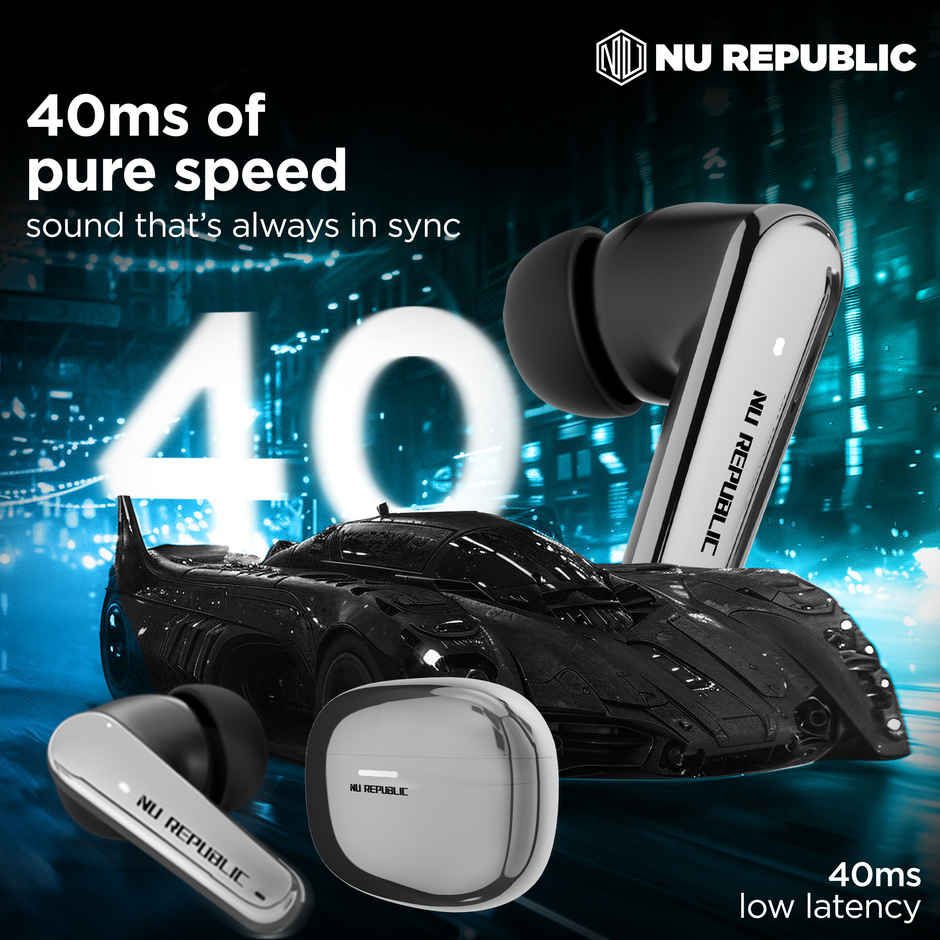 Nu Republic Epic X4 With 52 Hrs Playtime Tws Earbuds | Silver | Black