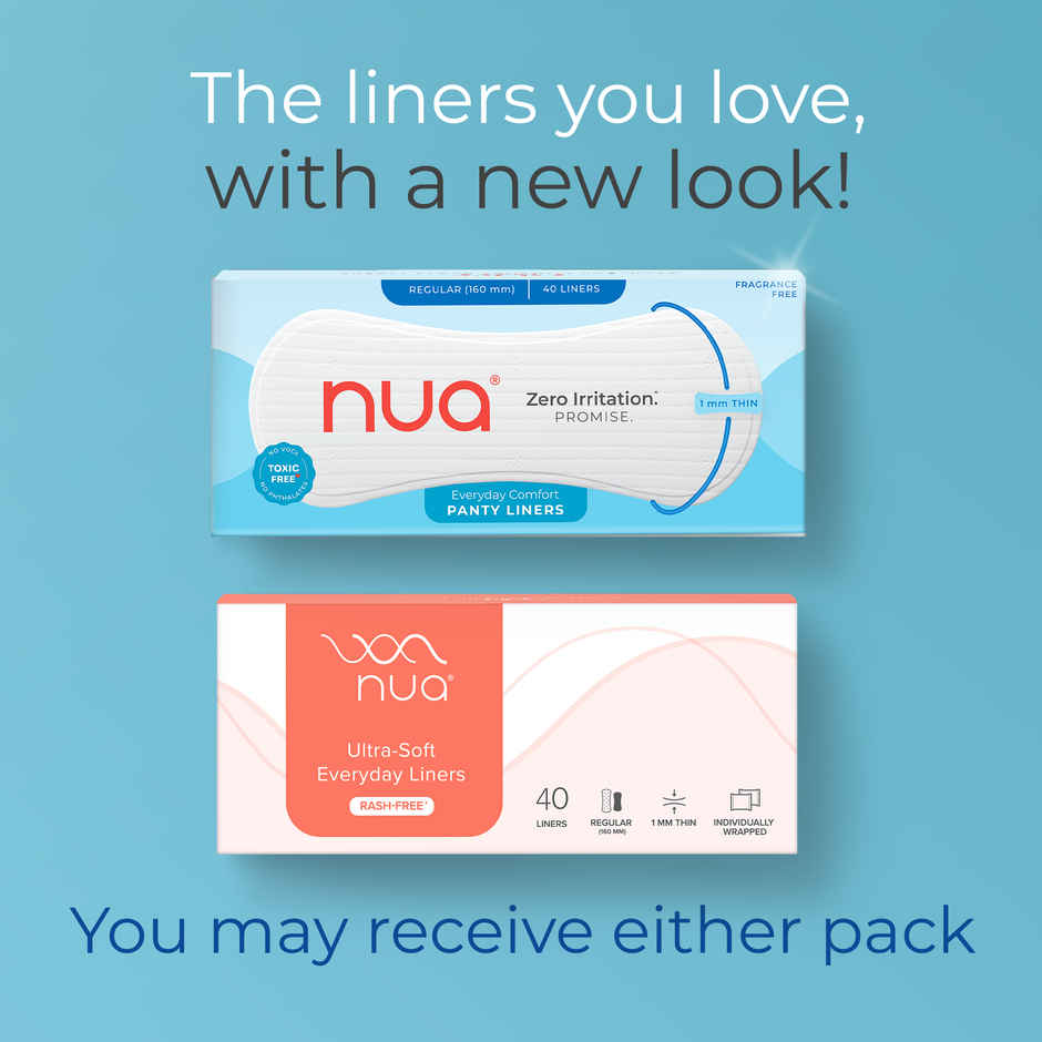 Nua Complete Comfort Sanitary Pads For Heavy Flow| 30 Xl+ (30pc) & Nua Panty Liners For Daily Use Regular - 160Mm (1pc) Combo