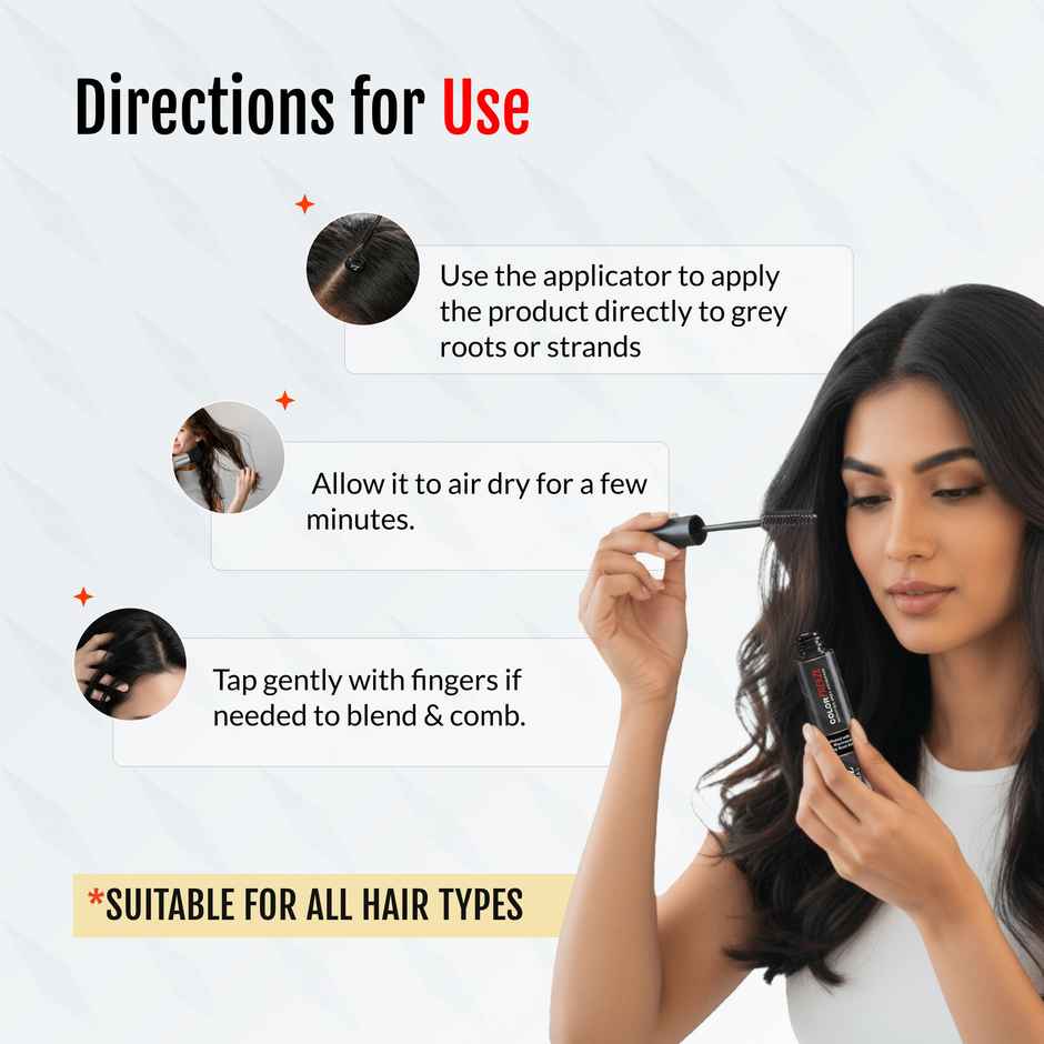 Eleganz Professional Hair Colorfix Gel - Root Touch Up, Bald Spot Fix, Niacinamide,Argan Oil - Black