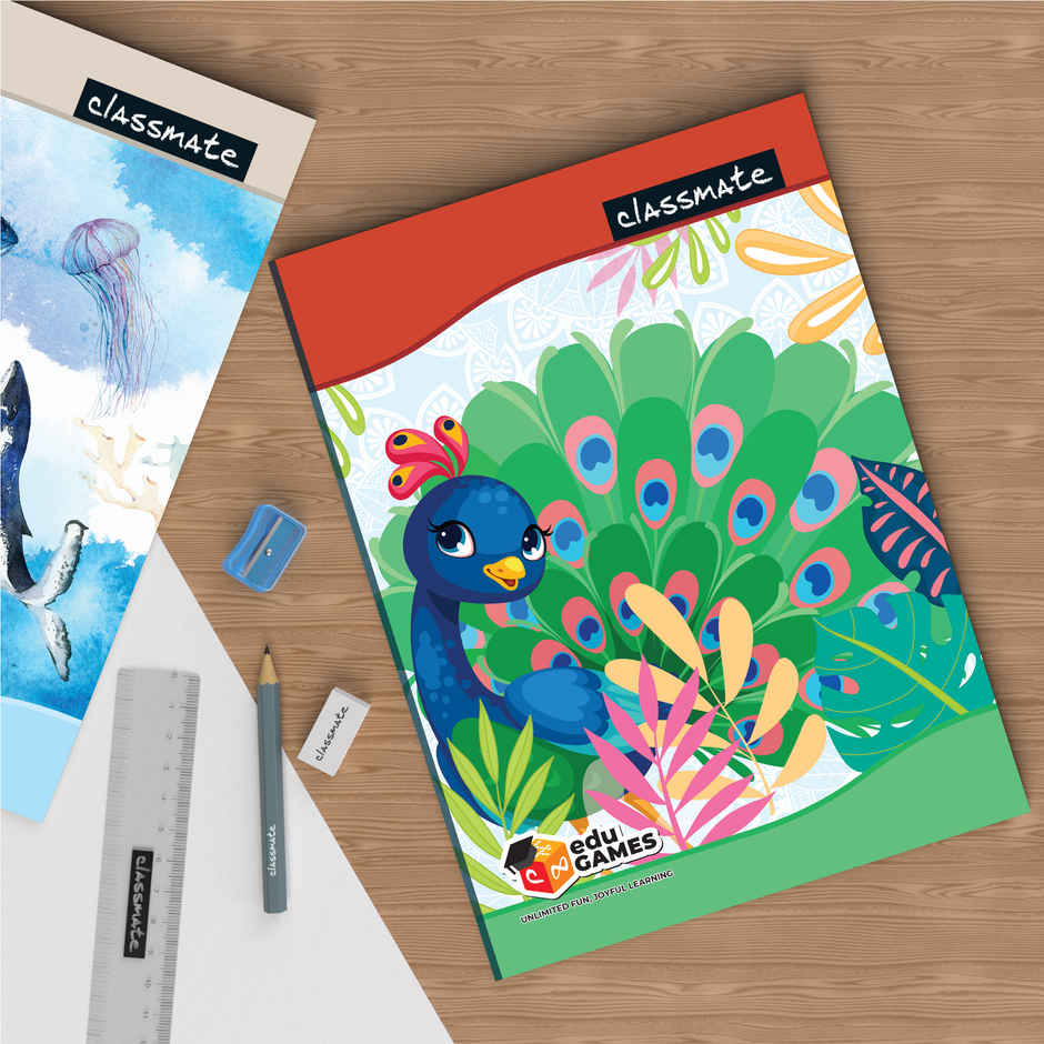 Classmate Notebook - 240 X 180 mm, 172 Pages, Single line - Assorted Designs