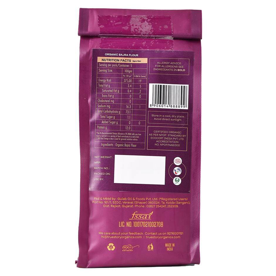 True Story Organic Bajra Flour/ Organic Pearl Millet Flour