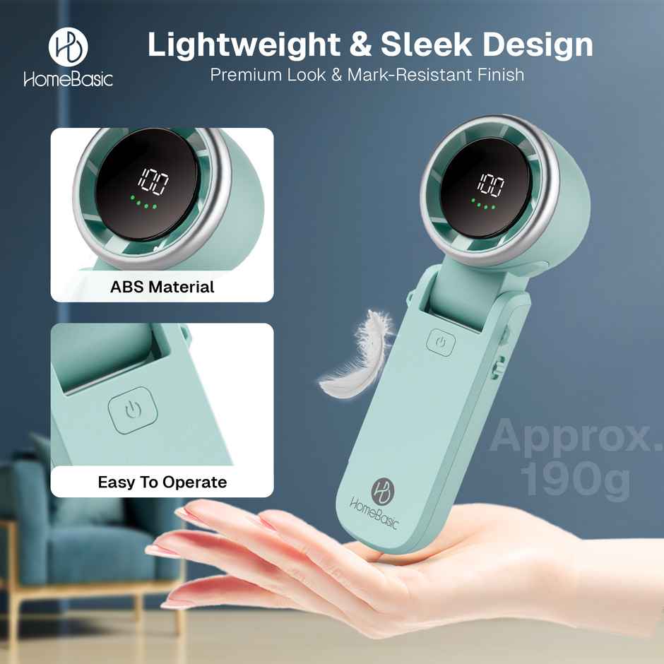 HomeBasic Portable Collapsible Breeze Maker Portable Fan - Green