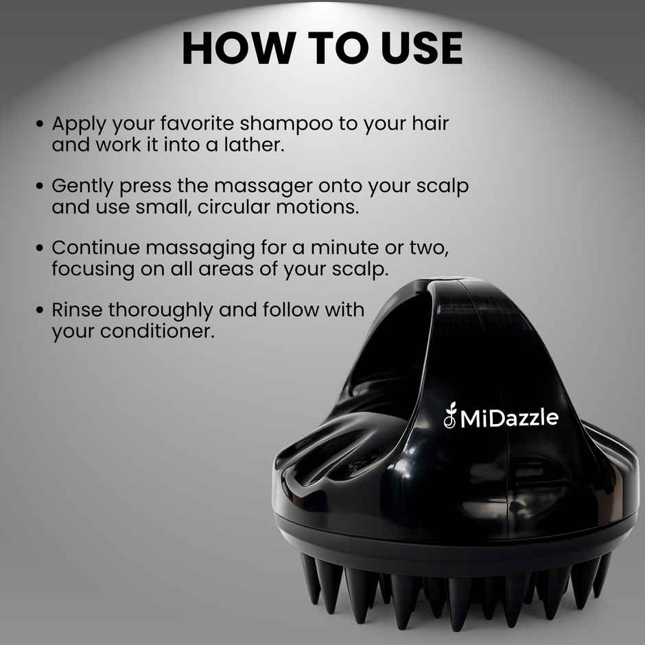 Midazzle Scalp Massager Shampoo Hair Brush/Comb (MIHA6315) Assorted