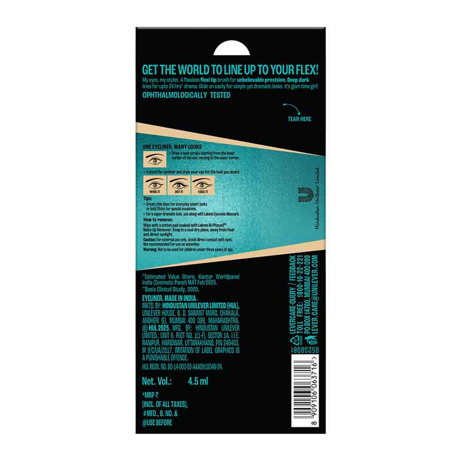 Lakme 9 To 5 Eyeconic Liquid Eyeliner Matte Finish Waterproof Smudgeproof 24 Hrs - Brown