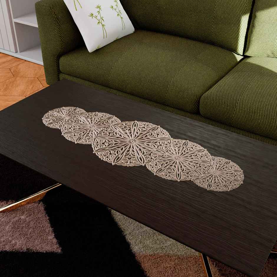 Kuber Industries Table Runner | Dining Table Runner | Gola Table Runner Cloth | Golden
