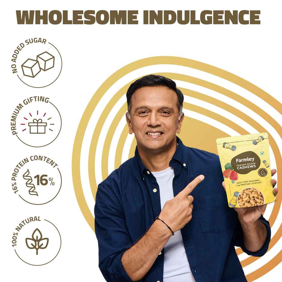 Farmley Classic Salted & Roasted Cashews | Kaju