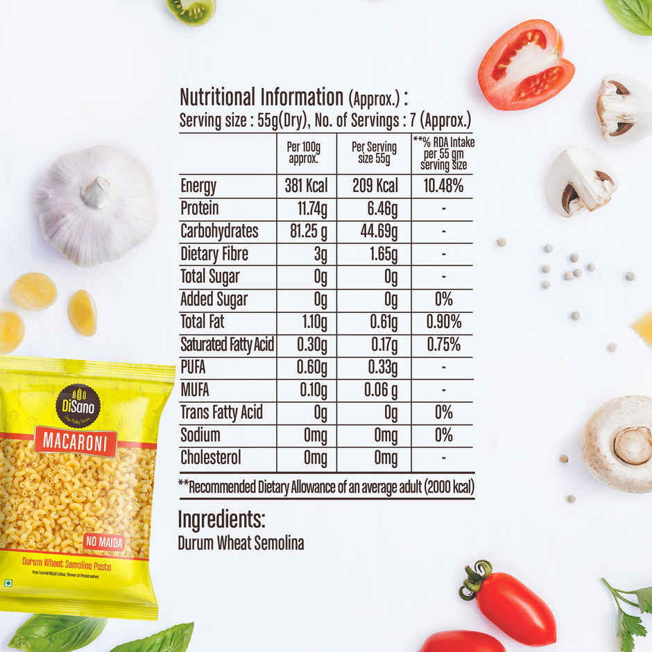 Disano Macaroni Pasta | Source of Protein & Fiber