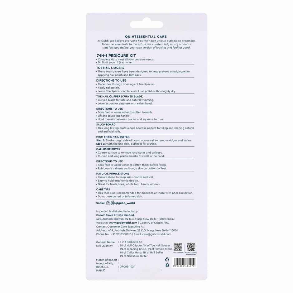 Gubb 7 In 1 Pedicure Kit