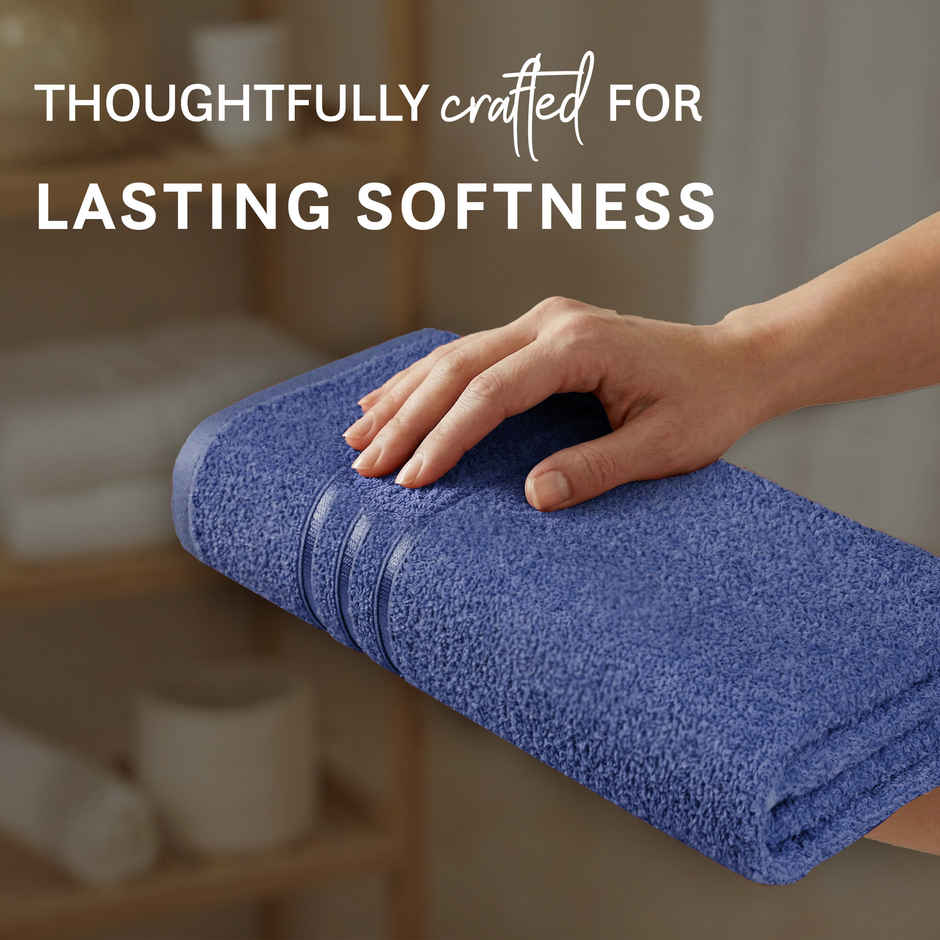 Mytrident Comfort Living Cotton Bath Towel | 28 in x 55 in | New Navy