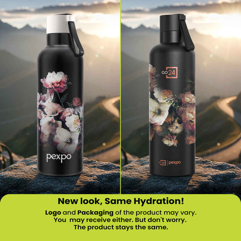 Pexpo 24 Hrs Hot & Cold Isi Certified Oslo With Printed Design Vacuum Insulated Bottle 750 ml Flask