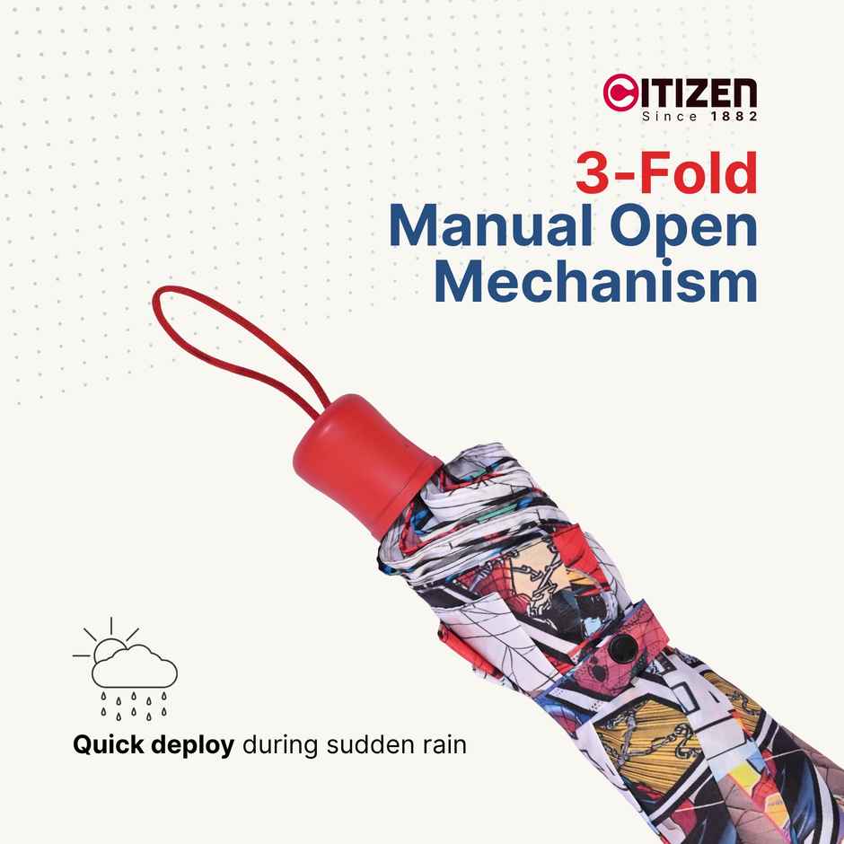 Citizen 3 Fold Manual Kids Umbrella Spiderman Print