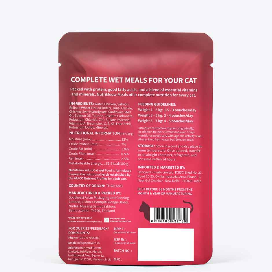 NutriMeow Salmon In Gravy Adult Cat Wet Food