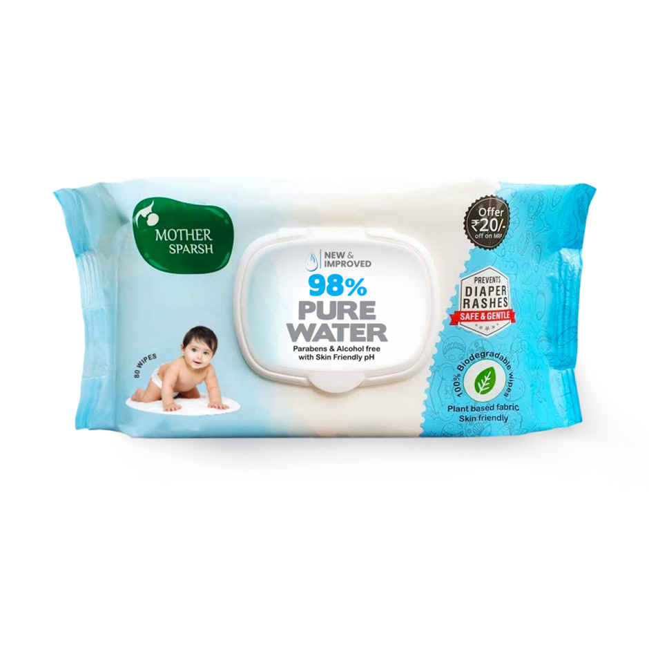 Mother Sparsh Baby Wipes (98% Water Based)