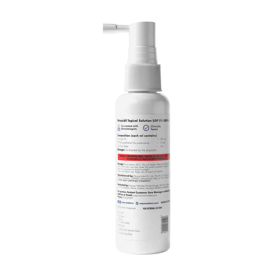 Man Matters Minoxidil 5% Growmax Topical Solution | For stage 2 hairfall