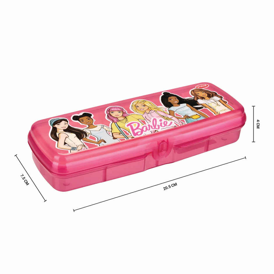 PRATAP Go School Junior Pencil Box with 2 Compartment Pink Barbie