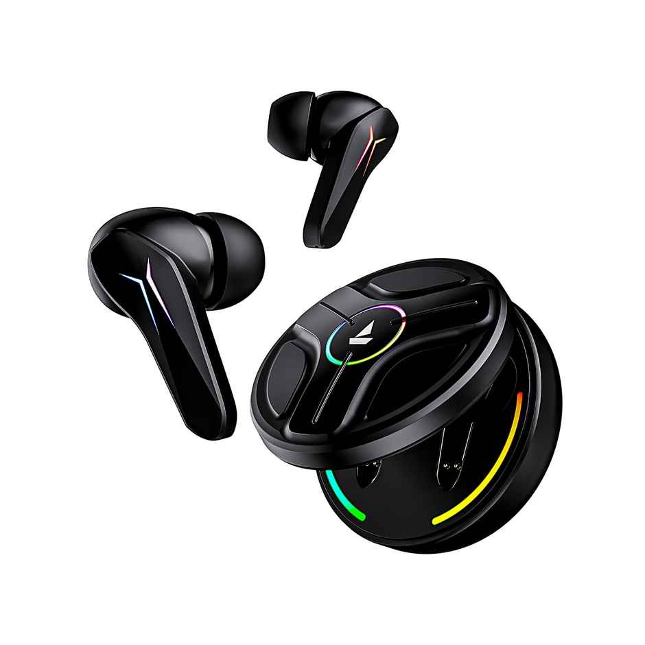boAt Immortal 141 TWS Earbuds for Gaming w/ 40H Playtime, BEAST Mode & RGB LEDs (Black Sabre)
