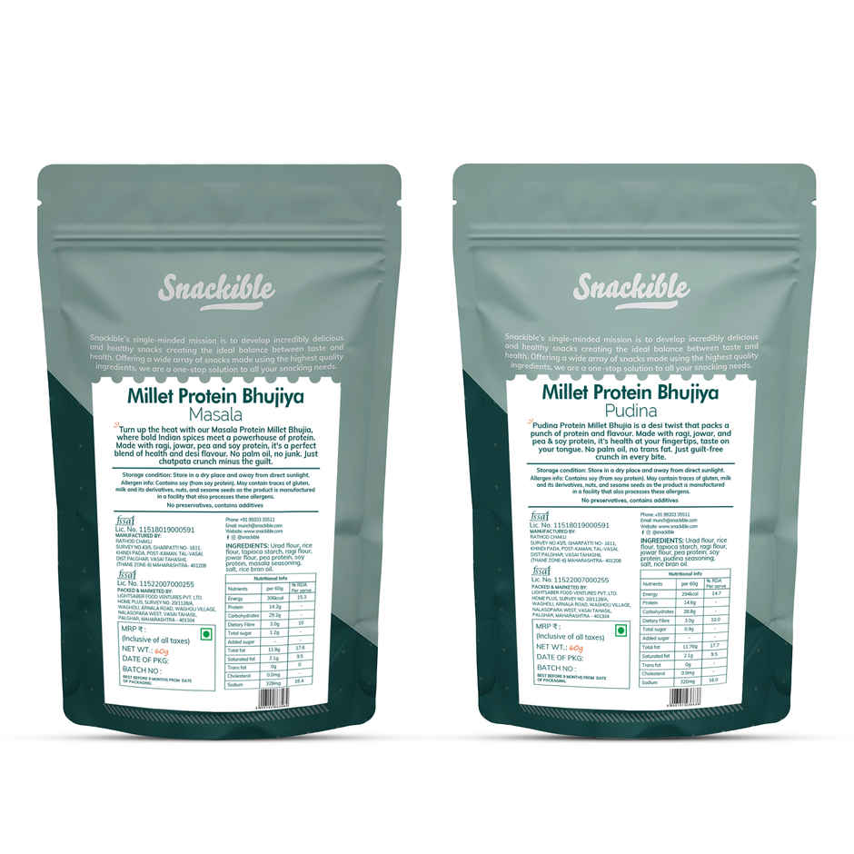 Snackible Millet Protein Bhujia | High Protein - No Palm Oil