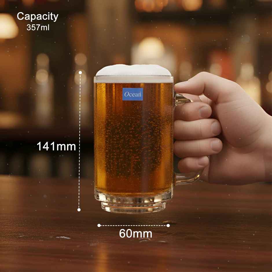 Playboy Beer Mug | Barware Essential | Set of 2 | 357 ml | Ocean Glassware