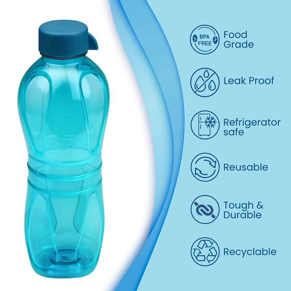 Flair Aqua Pet Bottle With Regular Cap | Blue | 1 L