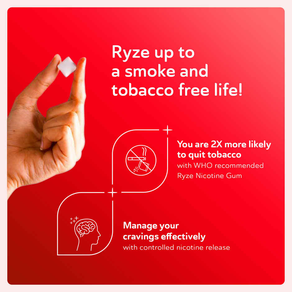 Ryze Nicotine Gums 2Mg (Fresh Fennel) Gums Single Pack - 9 Gum Blister Combo  