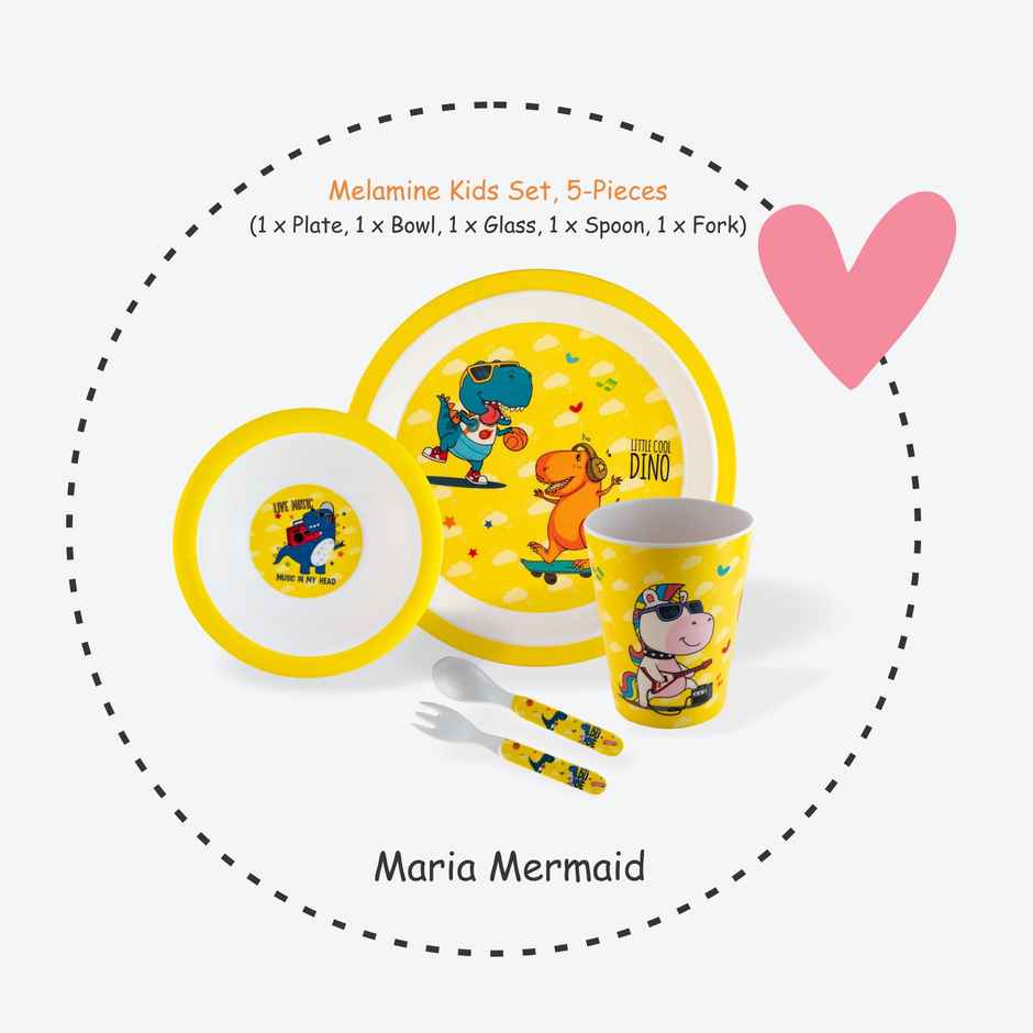 Stehlen Melamine 5 Pcs Feeding Kids Set -Maria Mermaid