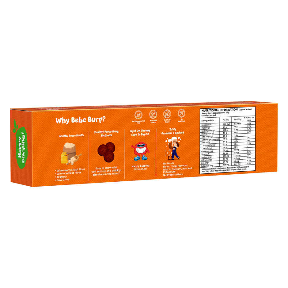Bebe Burp Organic Baby Food Ragi Cookies
