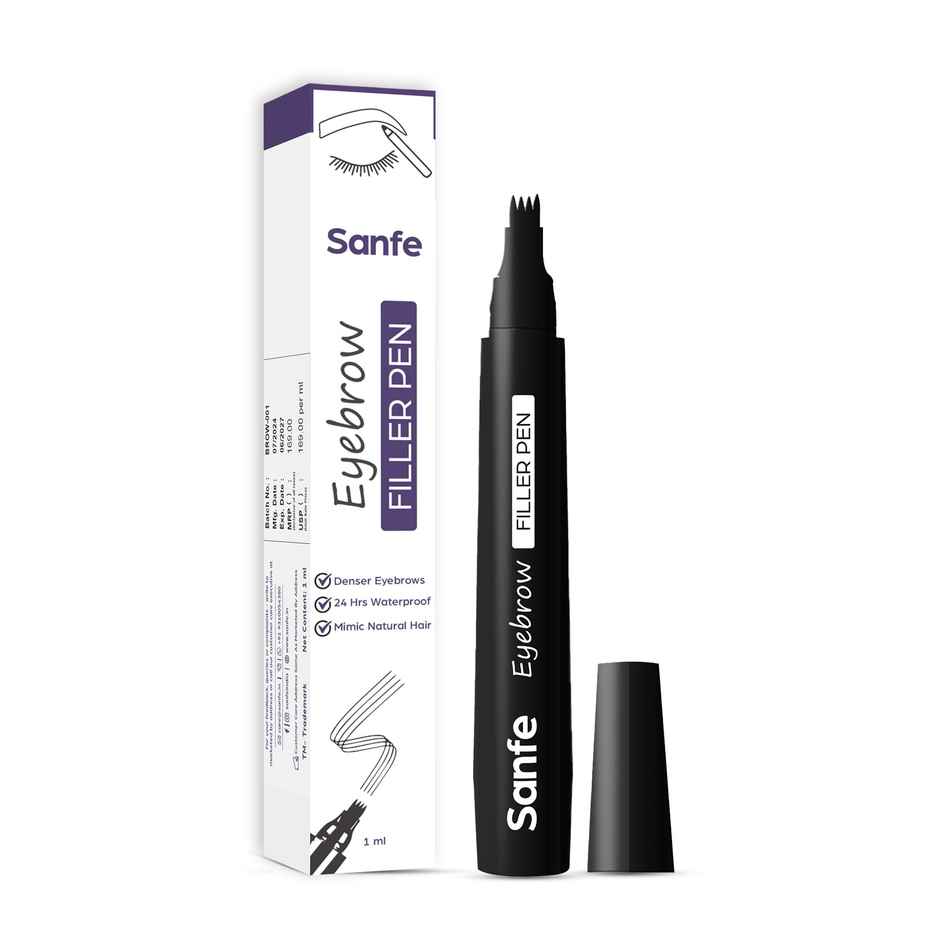 Sanfe Eyebrow Filler Pen Enhancer, Waterproof, Long-Lasting Finish For Denser Eyebrows - Brown