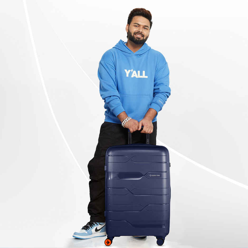 Nasher Miles Paris Check-In Hardside Polypropylene 28 Inch-75 cm Trolley Bag- Navy Blue