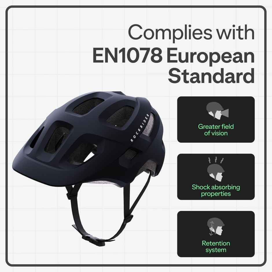 Decathlon | Rockrider Adult MTB Cycling Helmet | Blue - L