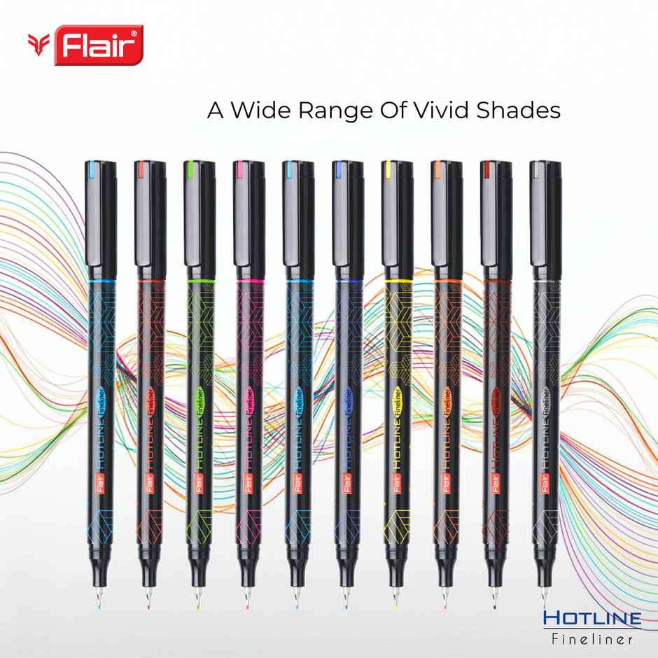 Pierre Cardin Flair Hotline Fineliner Pack Of 10 Assorted