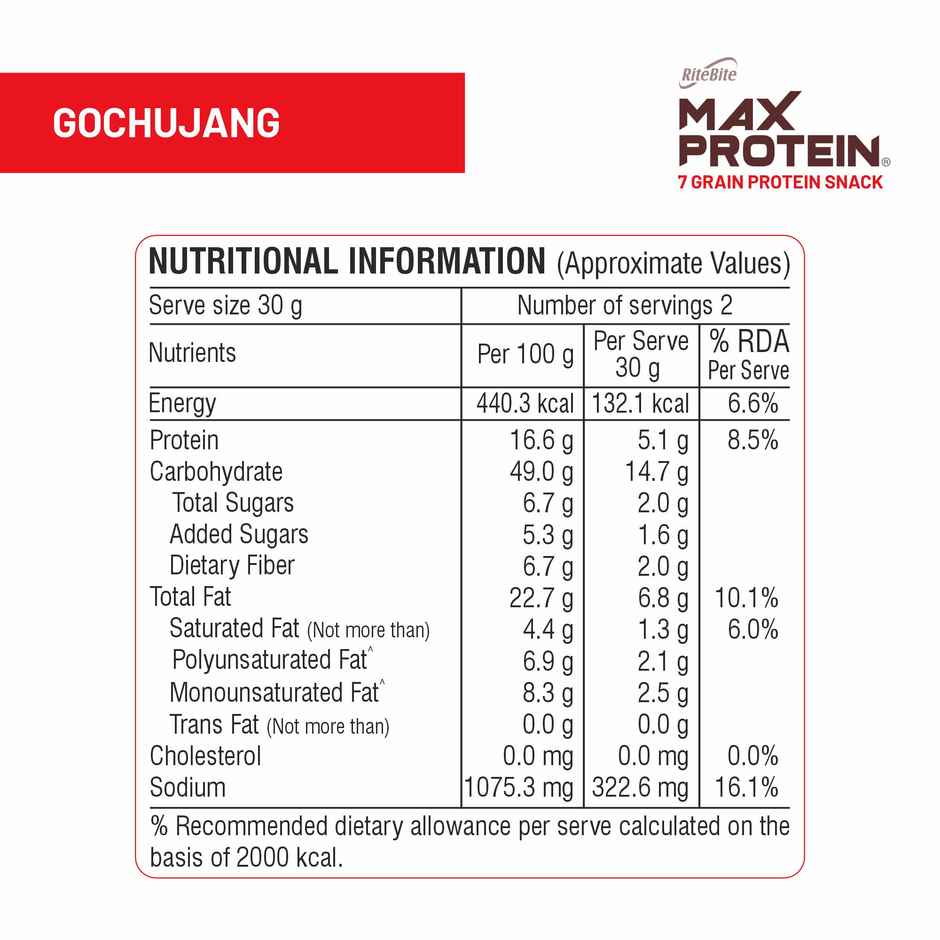 RiteBite Max Protein Gochujang Multigrain Protein Korean Chips | 10g Protein | 4g Fiber Combo
