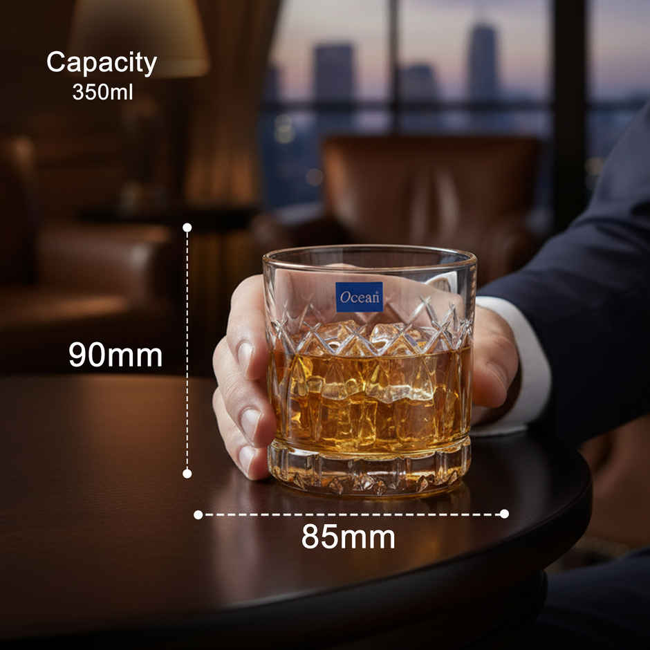 Ocean Traze-Pst Whisky Glass | 350 ml | 6 pcs