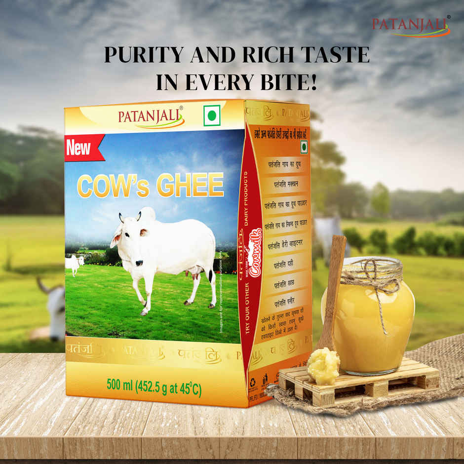 Patanjali Rich Cow Ghee Tetra Pack - Danedar, Rich Aroma, Cow Ghee