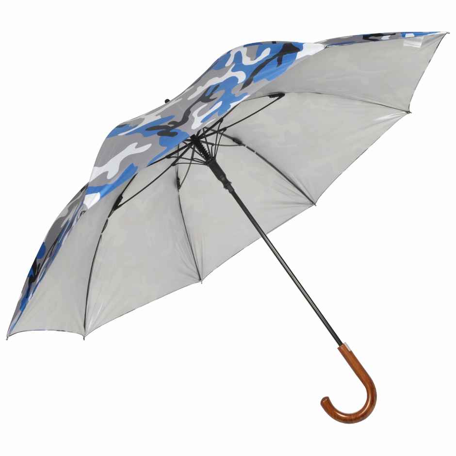 Eume Ordin Auto Open 27 Inch 1 Fold Unisex Camouflage Blue And Silver Color Umbrella